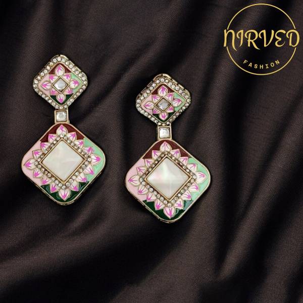 Meenakari Diamond Drop Earring