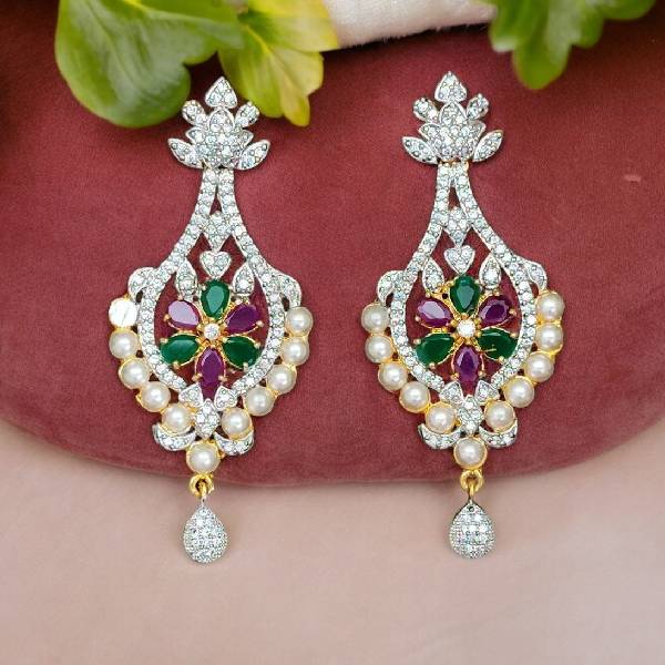 Silver Plated Diamond Chandlier Earring