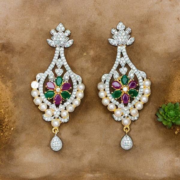 Silver Plated Diamond Chandlier Earring